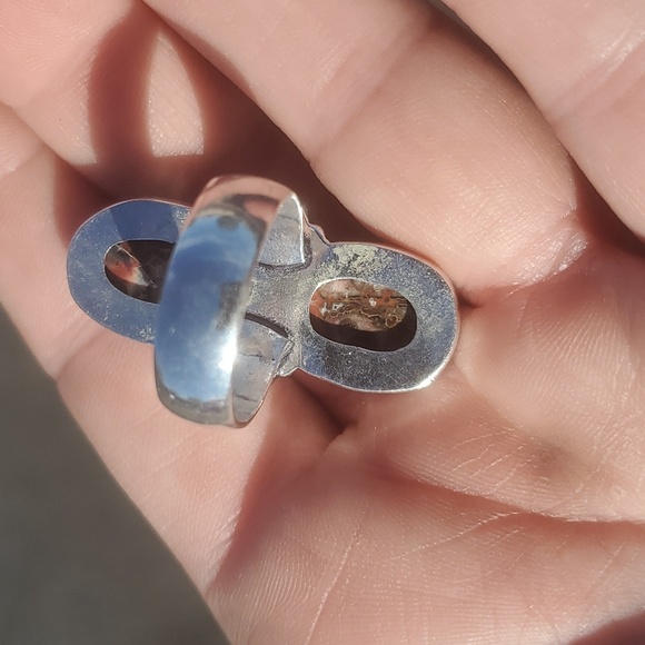 New Leopard Skin Jasper and Citrine 925 Silver Statement Ring. - Picture 10 of 16